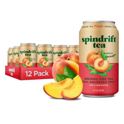 Spindrift peach green tea - spindrift,